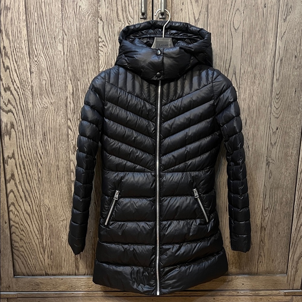 Mackage Kids Black Quilted Puffer Coat with Hood